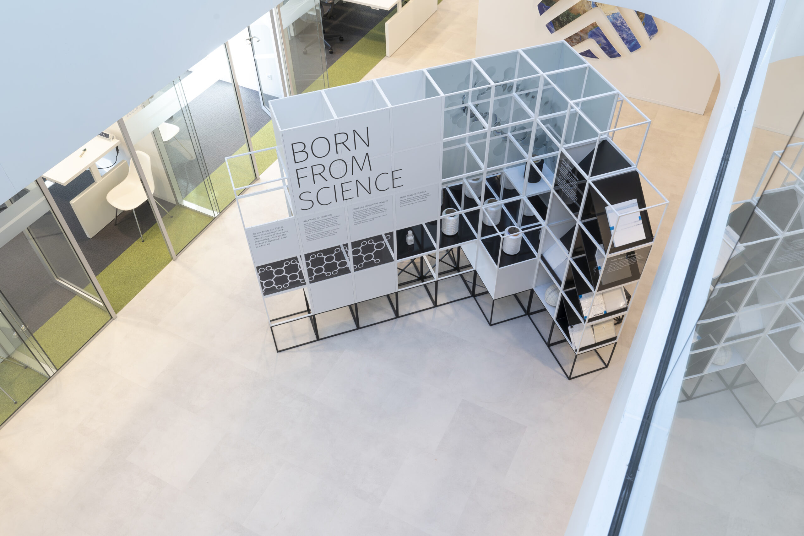 Internal branding display with a modular design