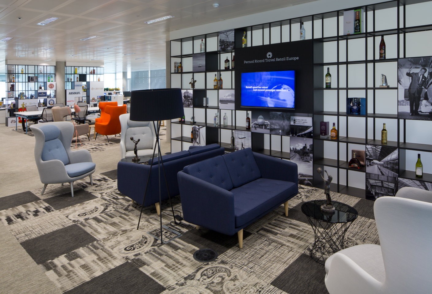 Tv niche and office shelving