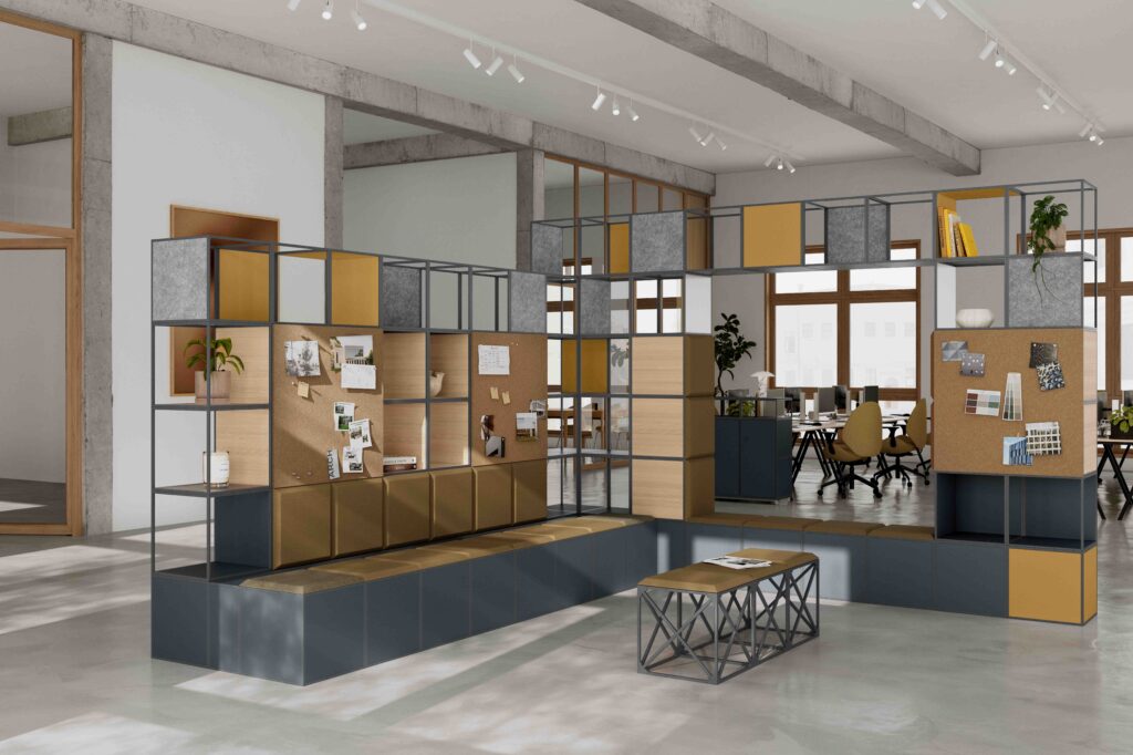 A representation of the Amber Mood for the interior design GRID System